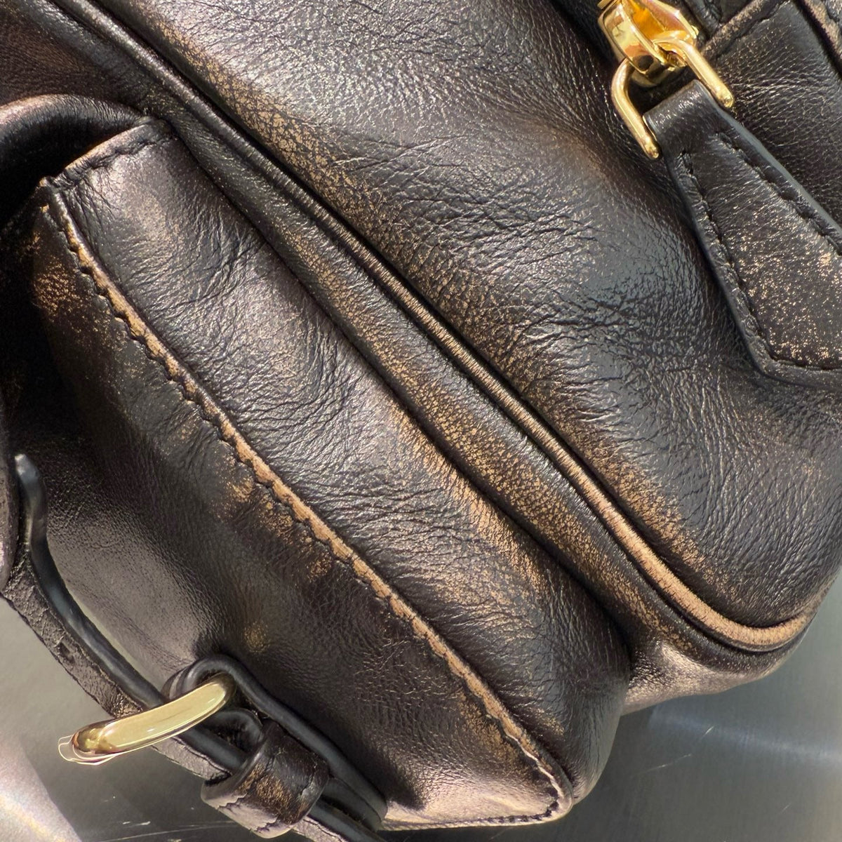 MIU M NAPPA LEATHER TOP HANDLE BAG