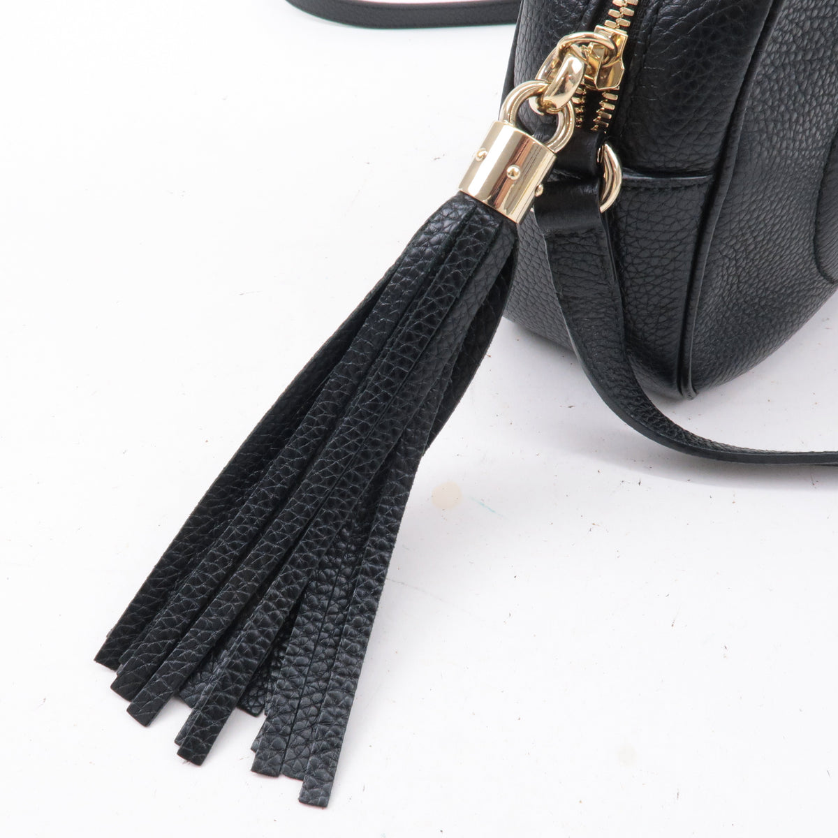 GUCCI SOHO Small Disco Leather Shoulder Bag Black 308364