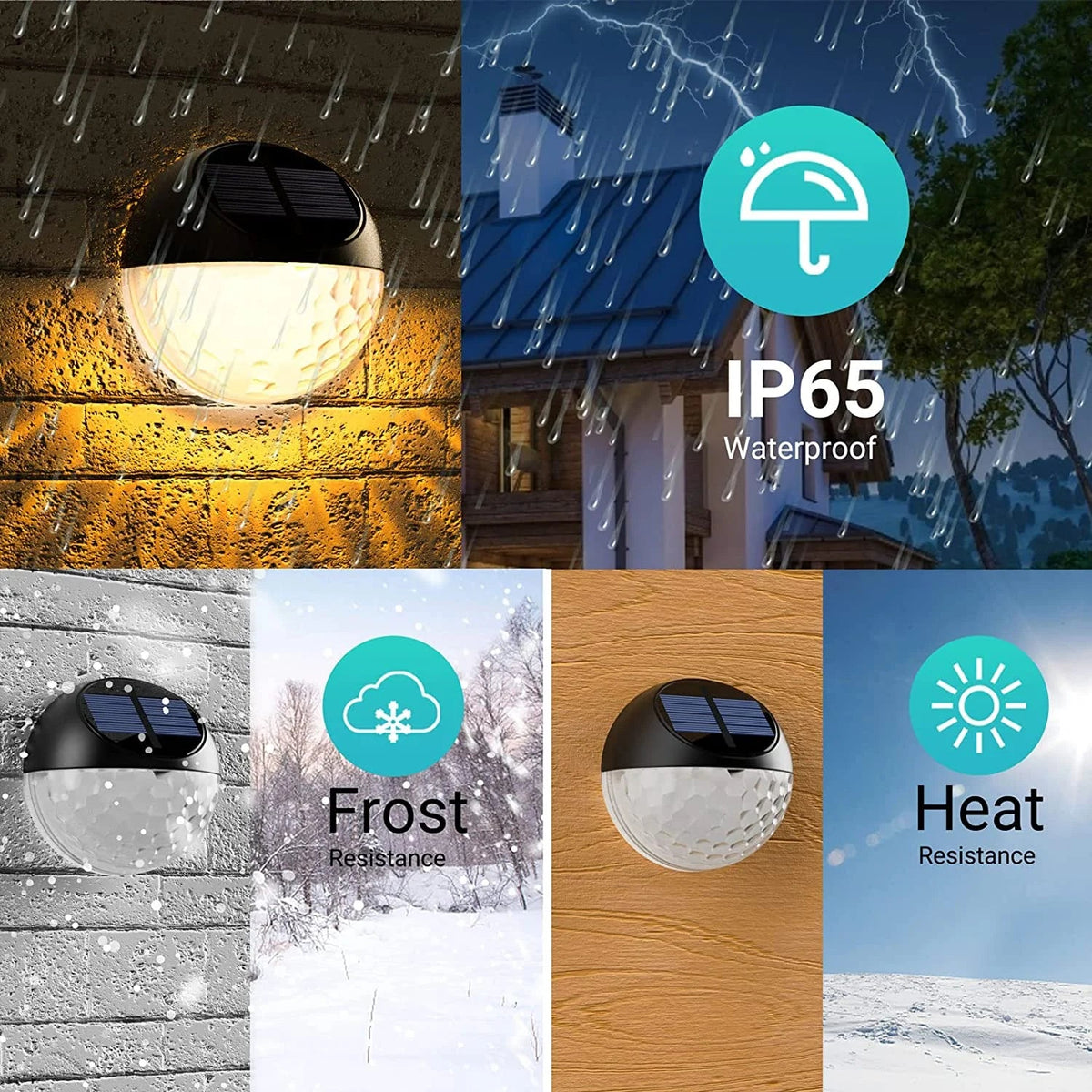 Solar Fence Lights -2 Pack, IP65 Waterproof LED Solar Deck Lights Auto On/Off Solar Wall Decorative Lights for outside Wall Garden Patio Deck Yard Path Porch (Warm White)