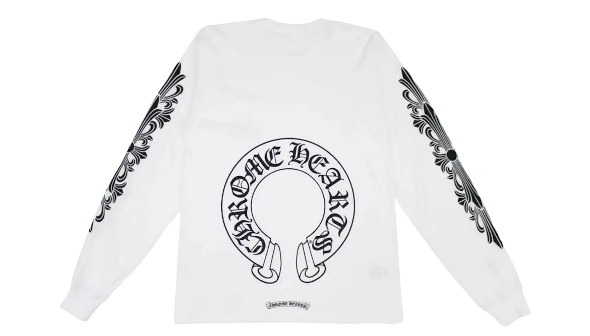 Chrome Hearts Floral Horseshoe Long Sleeve T-Shirt
