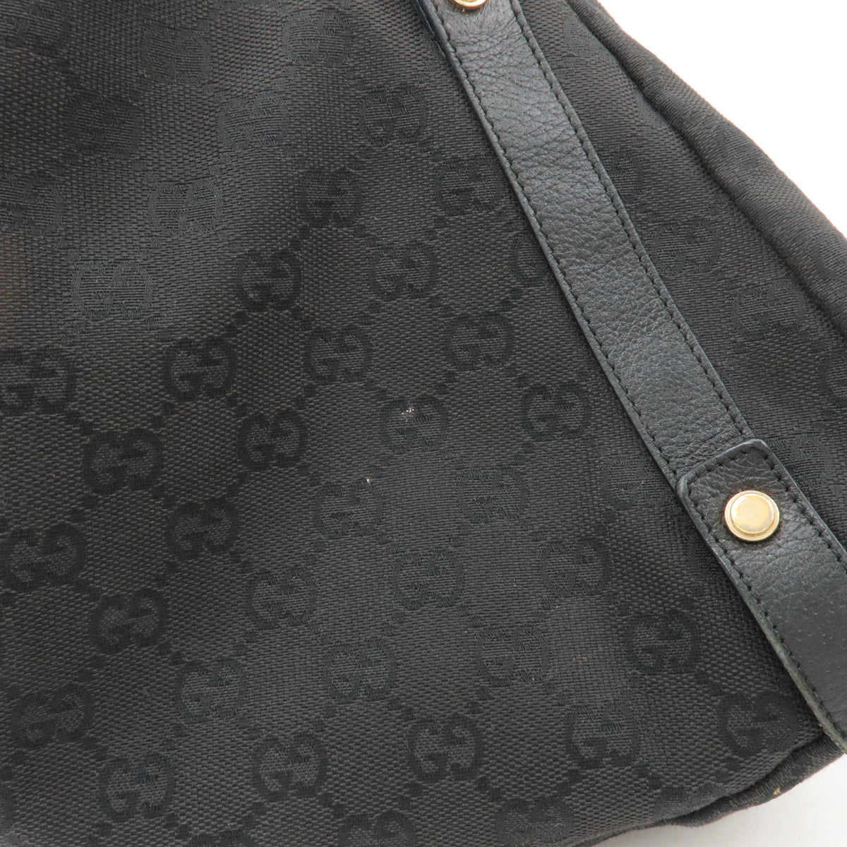GUCCI Abbey GG Canvas Leather Tote Bag Shoulder Bag Black 130736