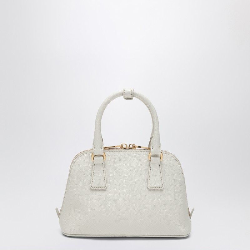 PRADA Saffiano Leather Handbag with Double Zip and Removable Strap