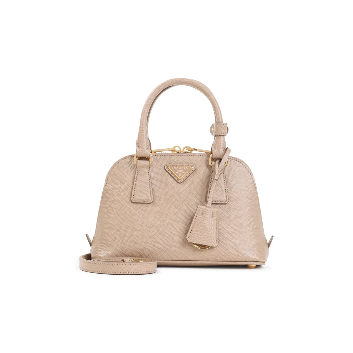 PRADA 100% Leather Handbag - W:21CM H:14CM D:8.5CM