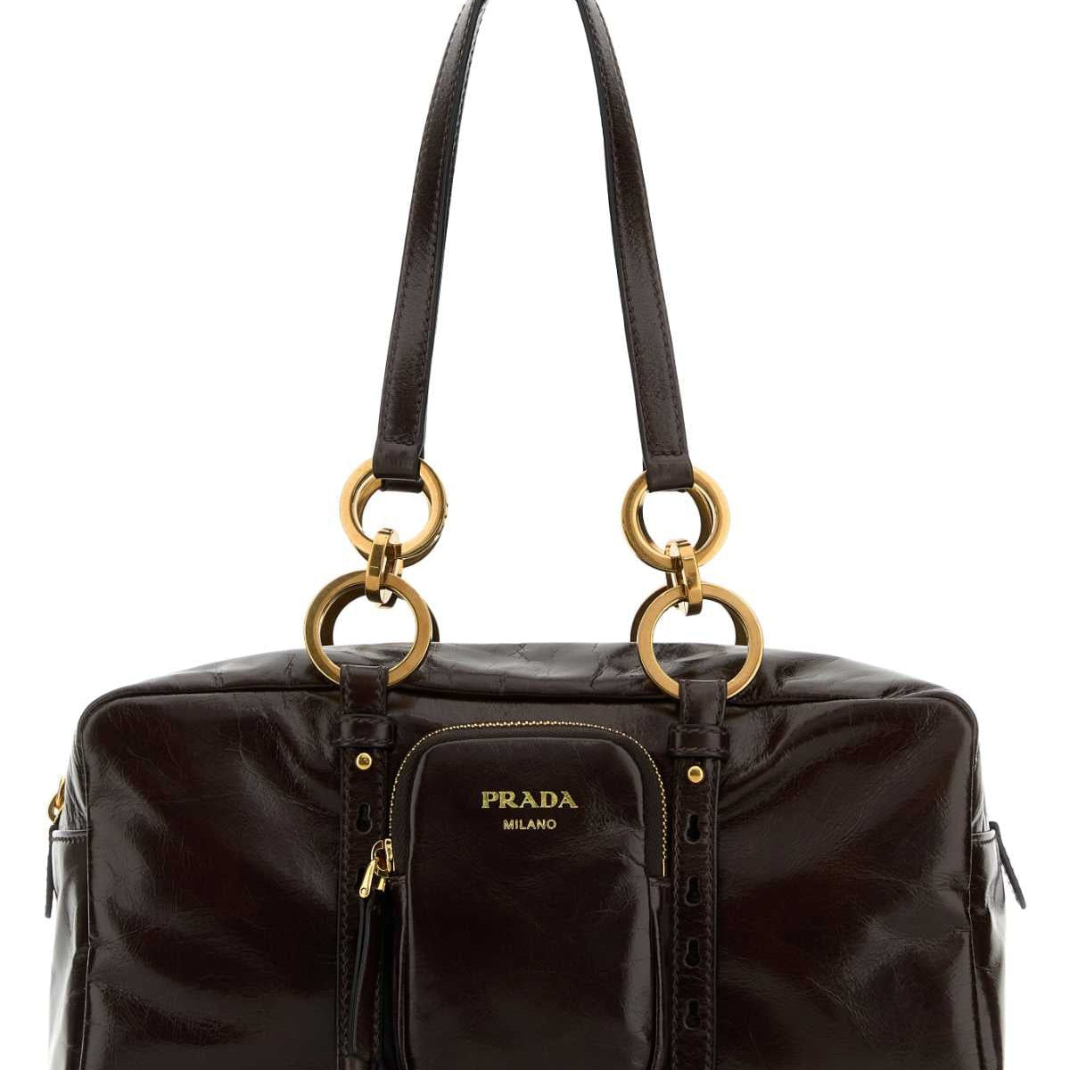 PRADA Elegant Leather Handbag - Bauletto Style