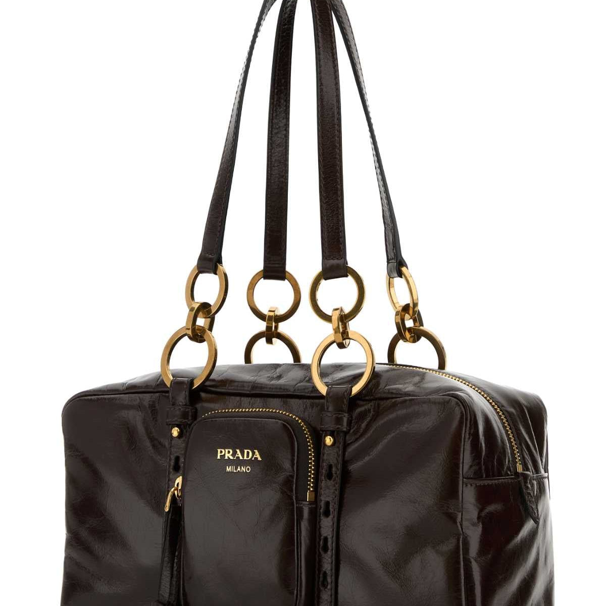 PRADA Elegant Leather Handbag - Bauletto Style