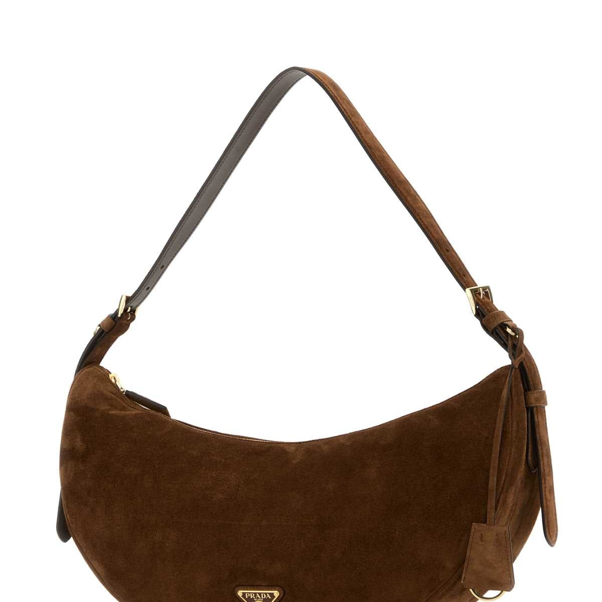 PRADA Large Demi-Lune Crossbody Handbag