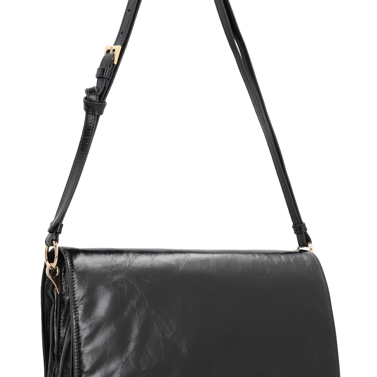 PRADA Leather Shoulder Handbag with Magnetic Flap Closure - 30 CM