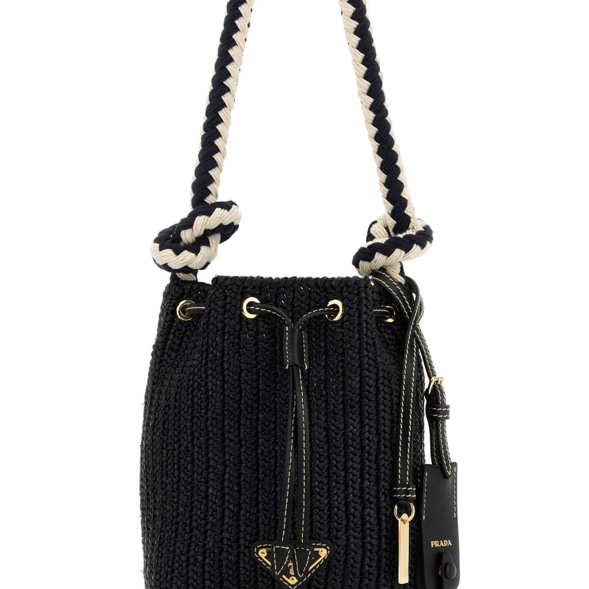 PRADA Mini Crochet Bucket Handbag