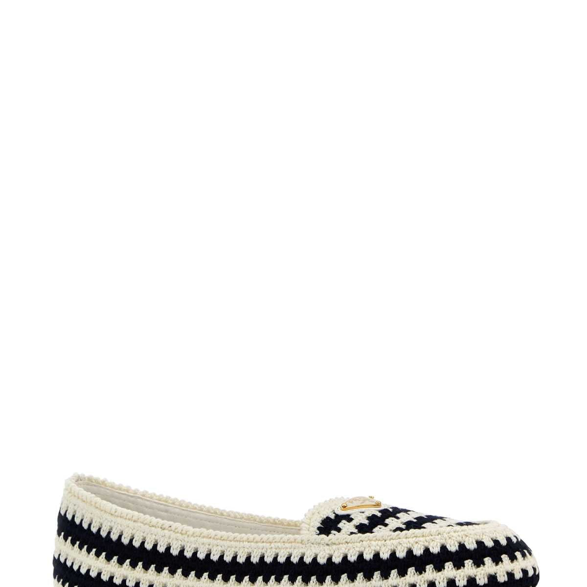 PRADA Embroidered Crochet Loafers for Women