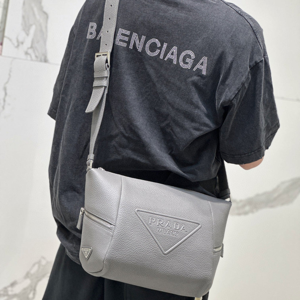 PD LEATHER BAG WITH SHOULDER STRAP
