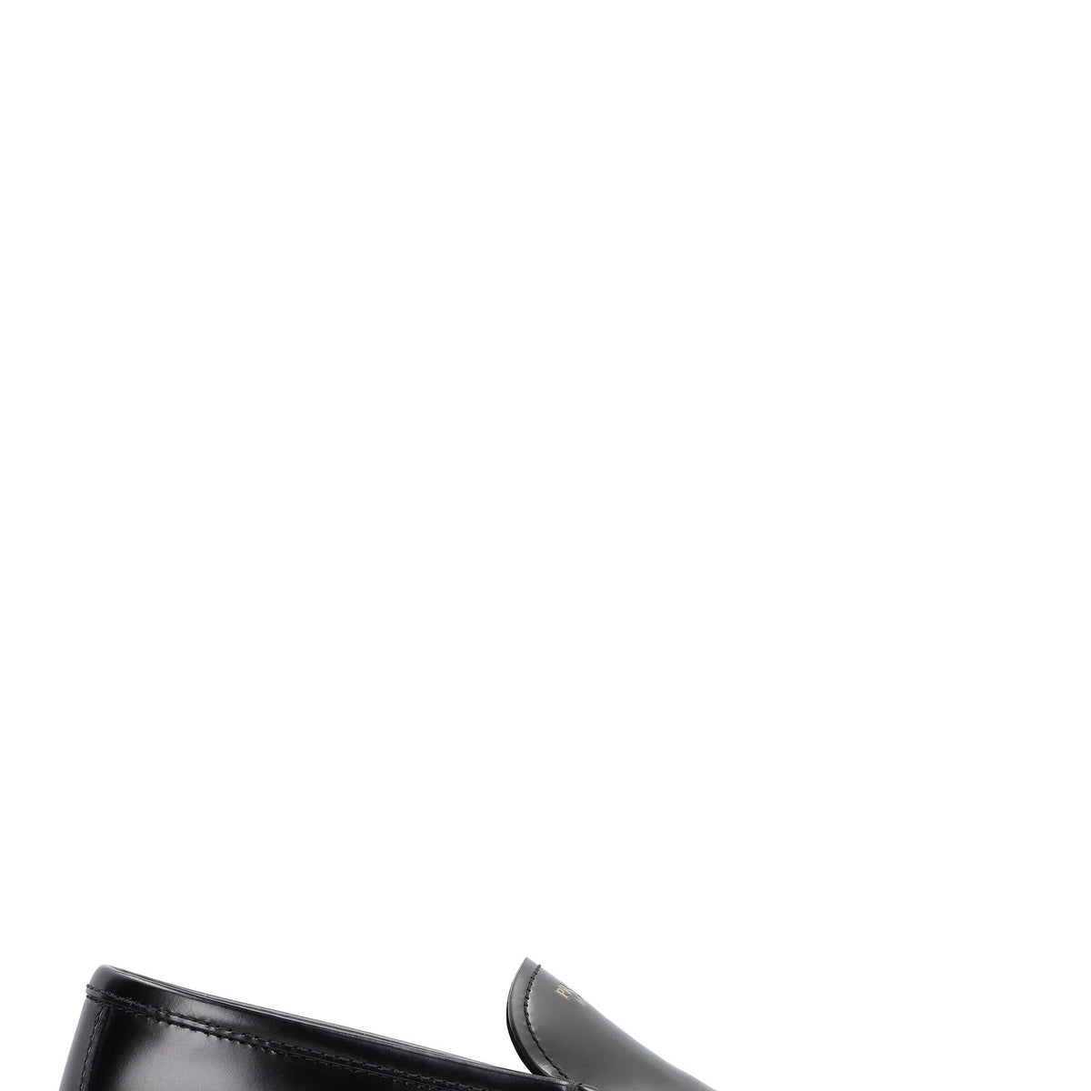 PRADA Brushed Leather Loafers with Almond Shaped Toe