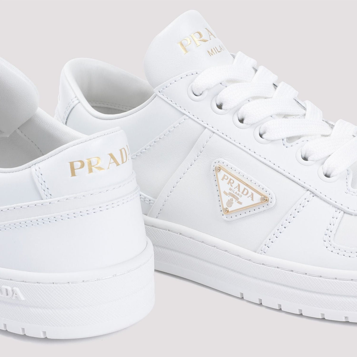 PRADA Fashionable Leather Downtown Sneakers for Women