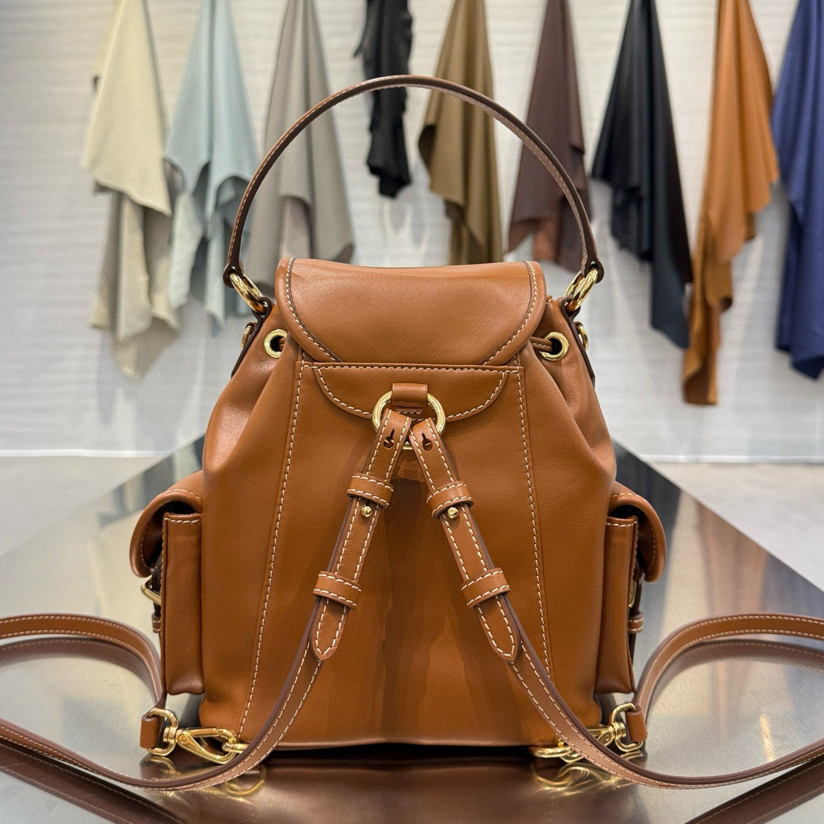 MIU M LEATHER BACKPACK
