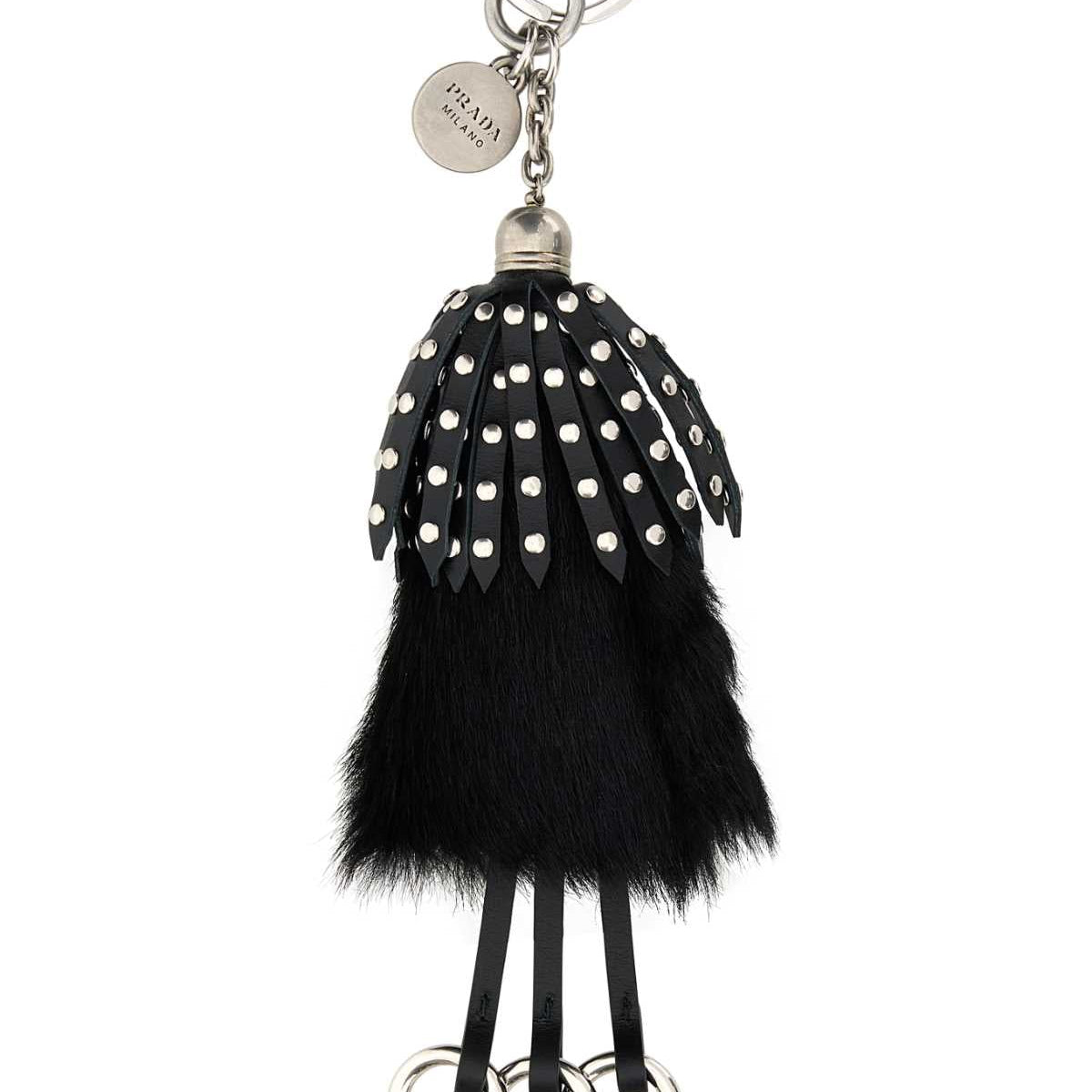 PRADA Luxury Leather Hair and Leather Keyring