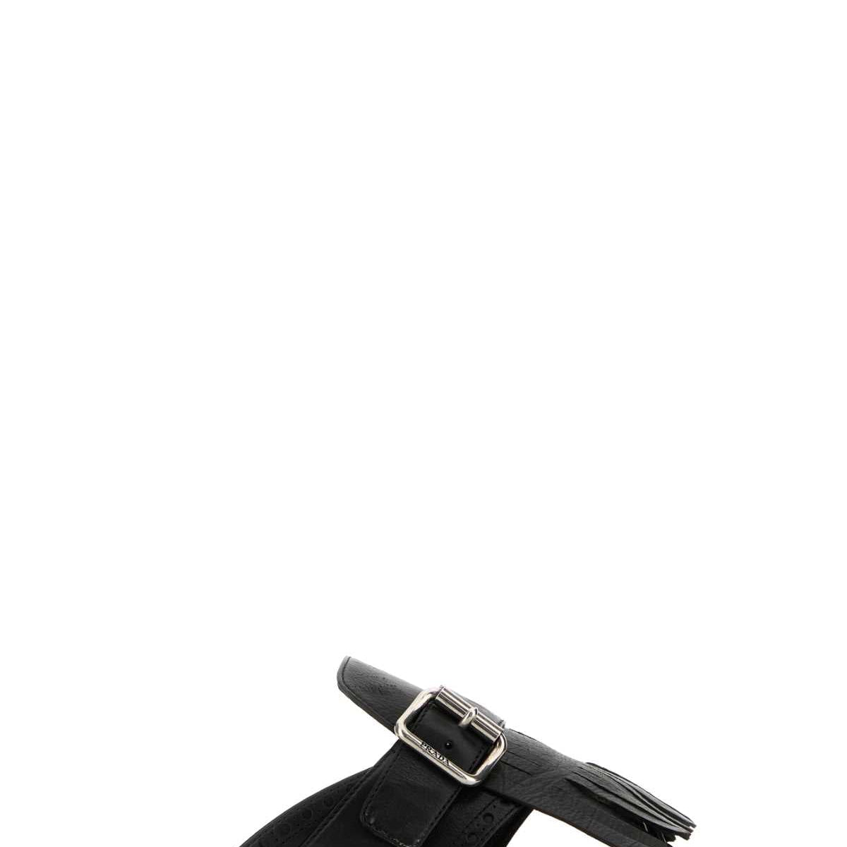 PRADA Leather Shuffle Thong Slippers