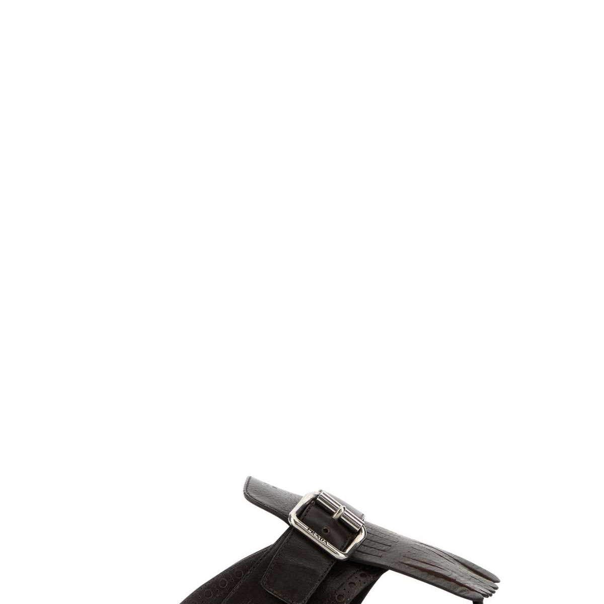 PRADA Leather Shuffle Thong Slippers for Women
