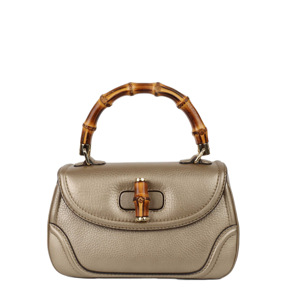 Gucci Gold with Bamboo Handle Small 1947 Bag.
