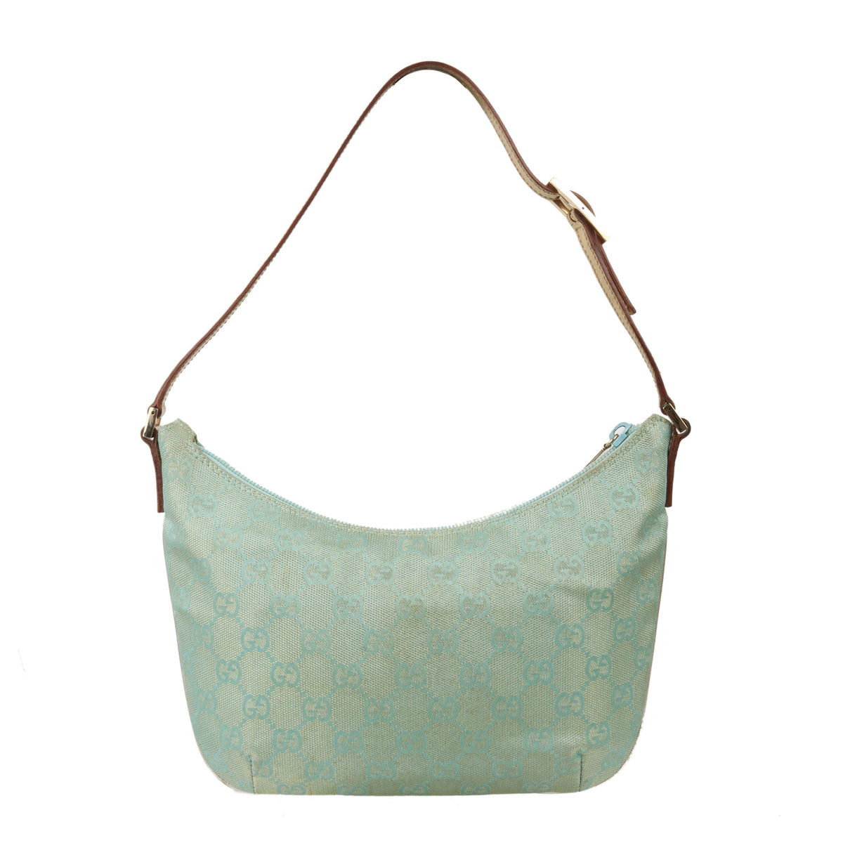 Gucci Vintage Turquoise Crescent Shoulder Bag.