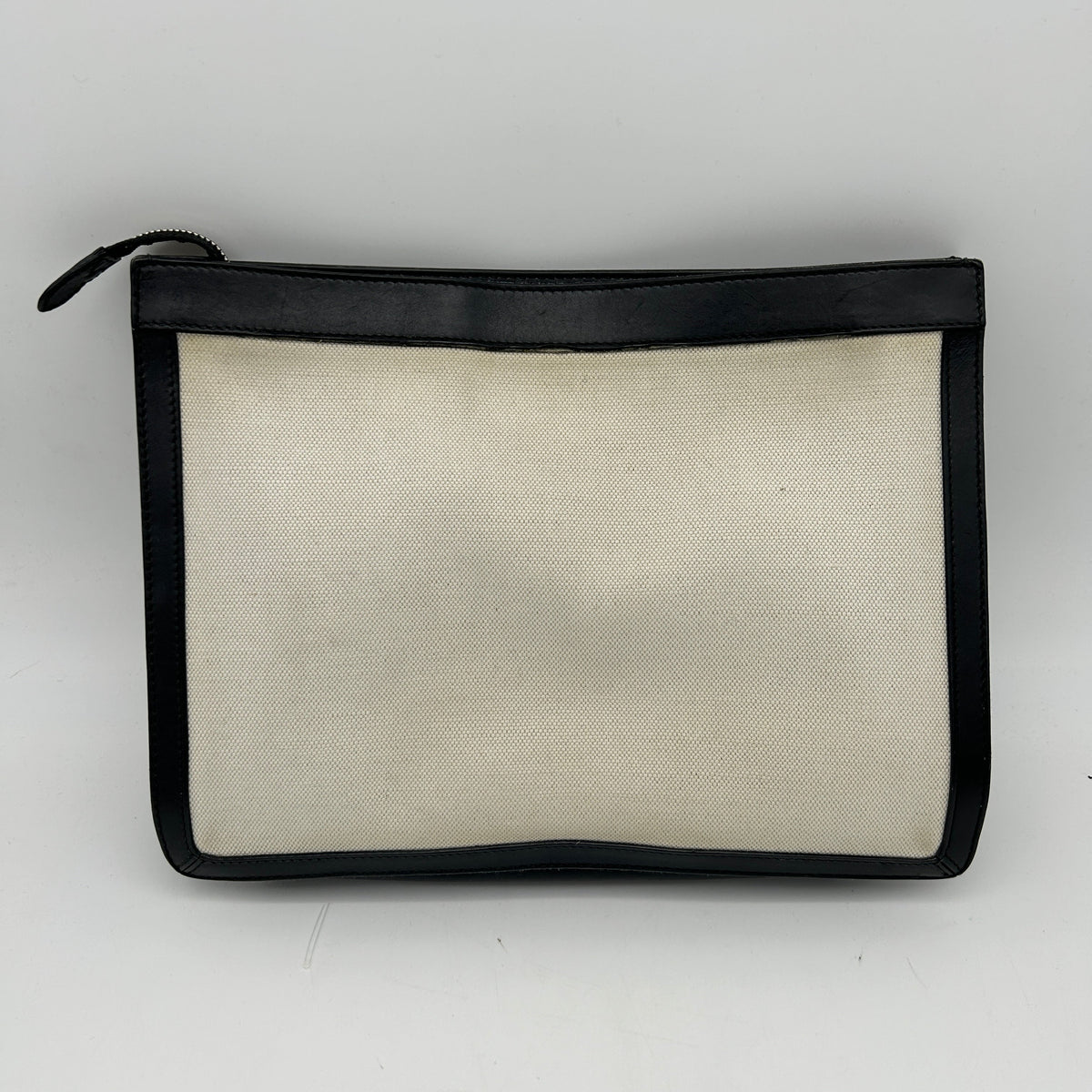 balenciaga Navy Canvas Leather Large Zip Pouch