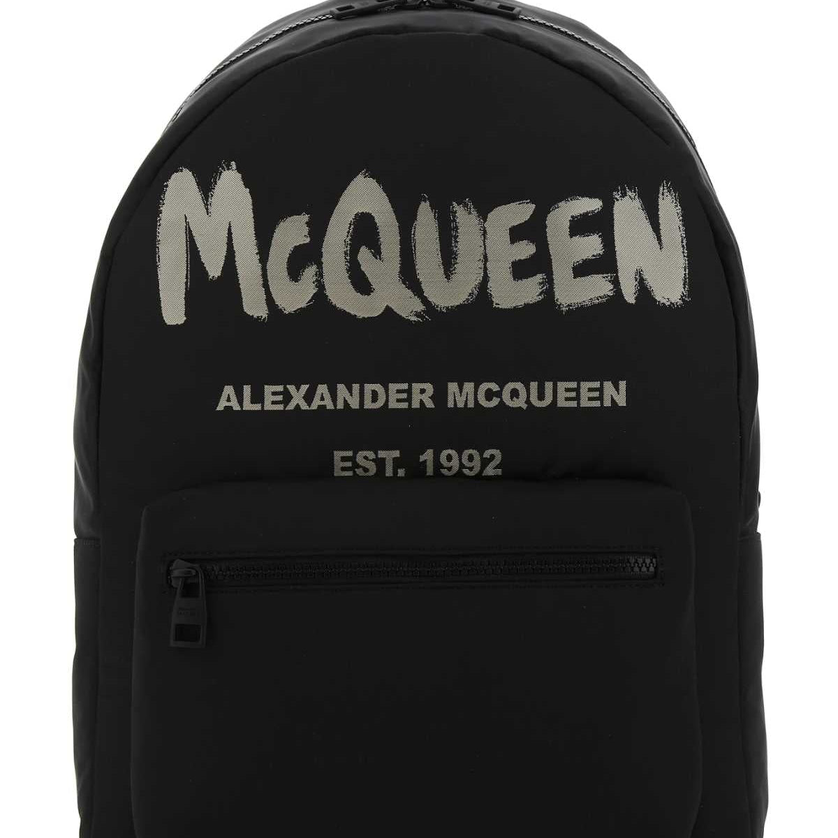 Alexander Mcqueen Men Black Canvas Metropolitan Backpack