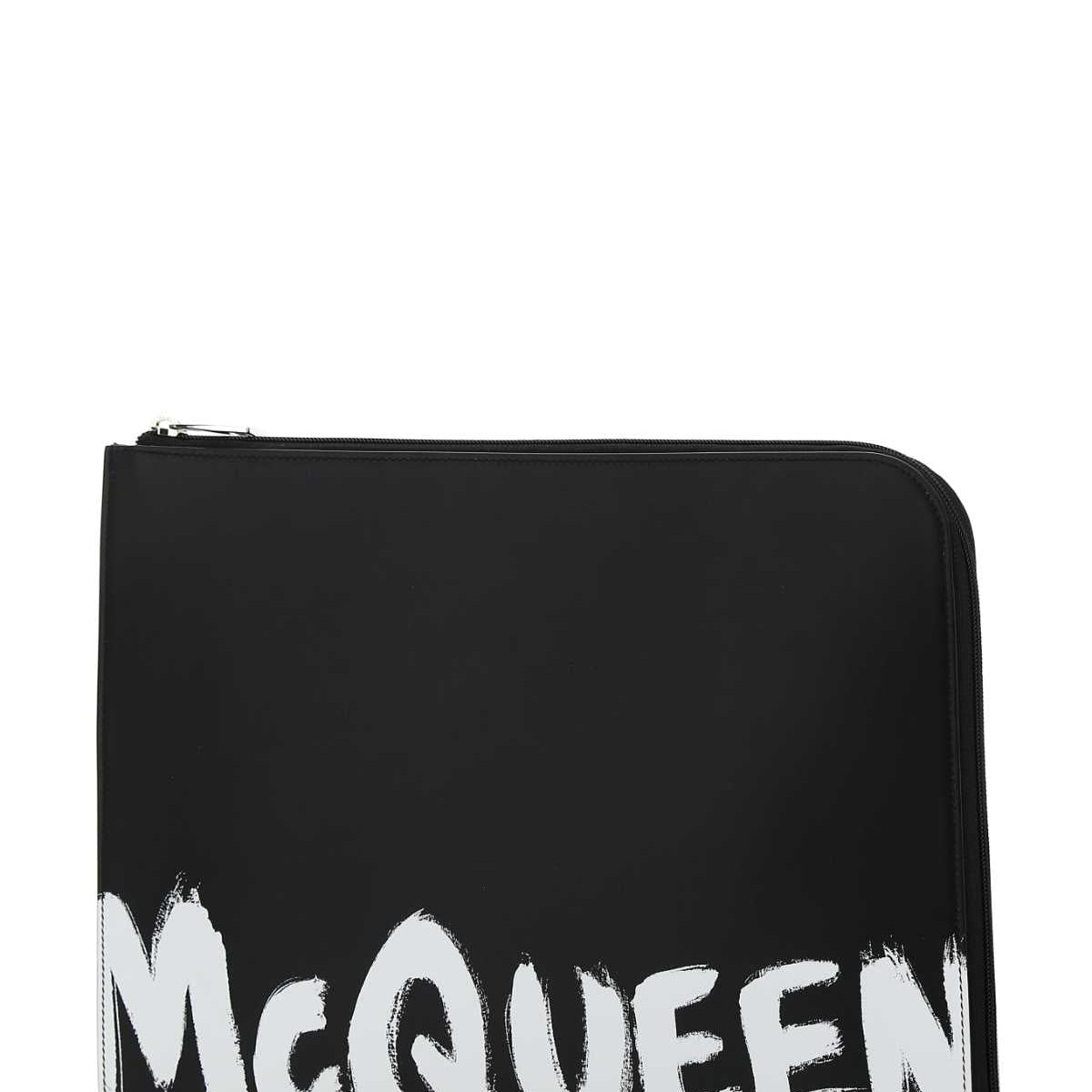 Alexander Mcqueen Men Black Leather Document Holder