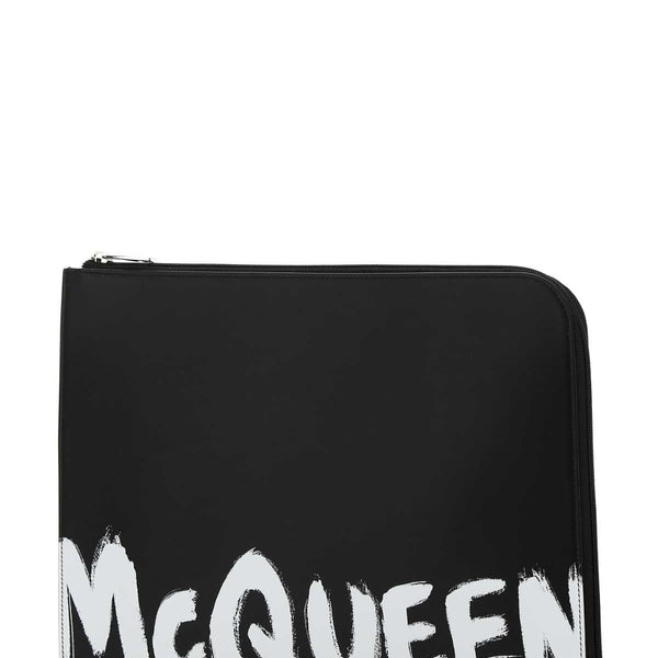 Alexander Mcqueen Men Black Leather Document Holder