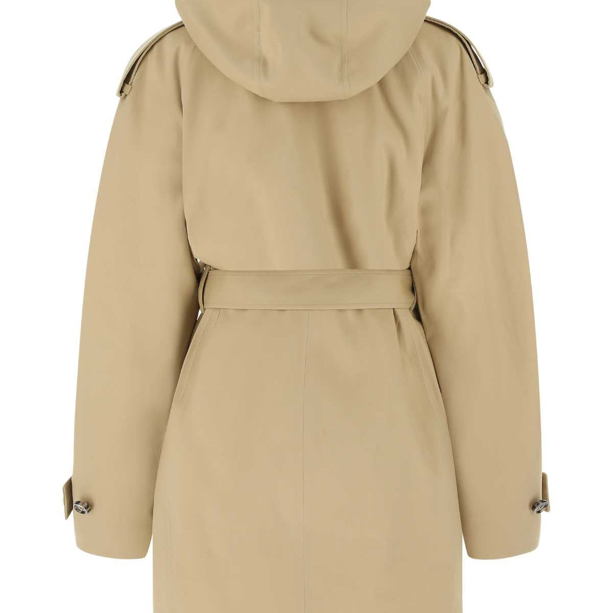 Bottega Veneta Women Cappuccino Stretch Cotton Trench Coat