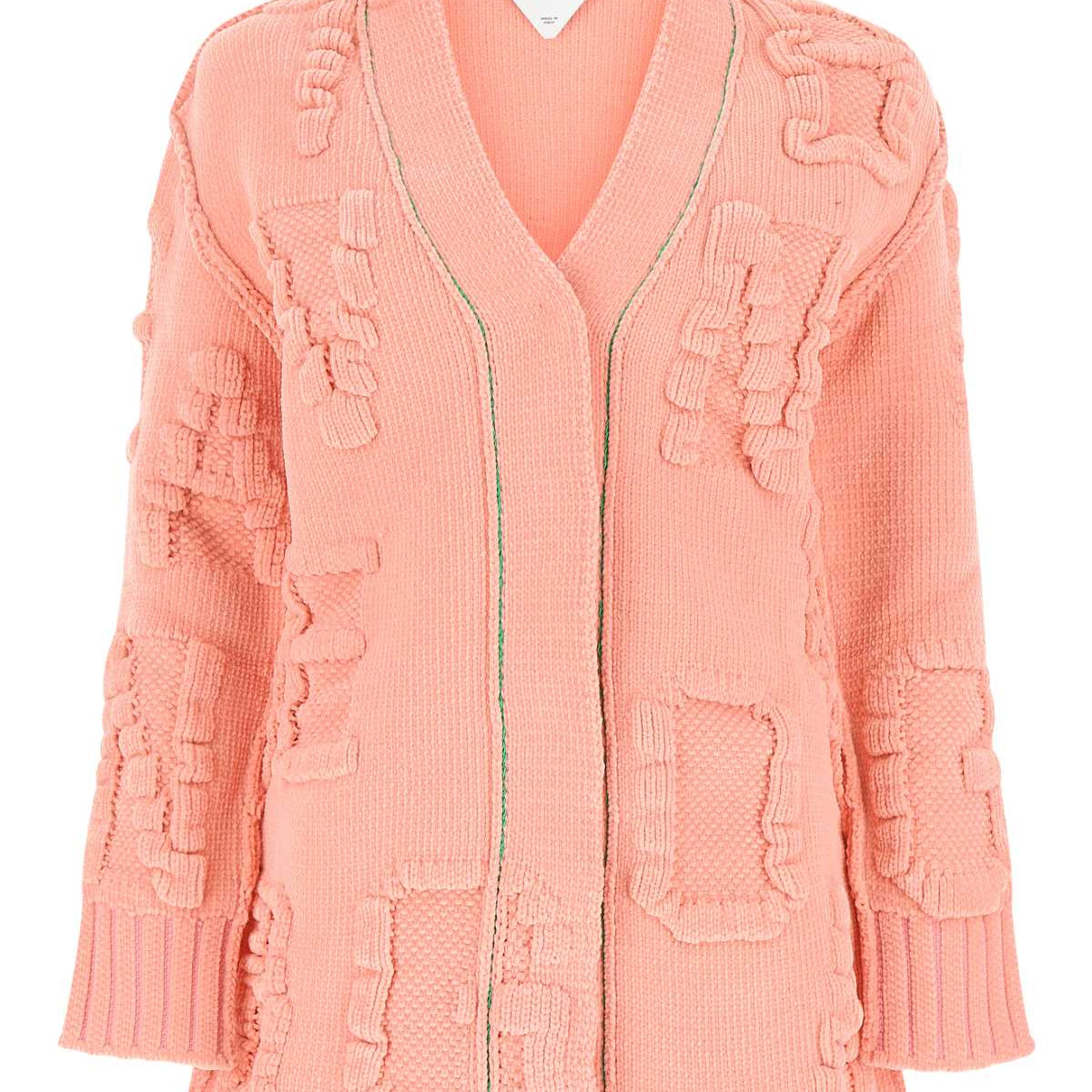 Bottega Veneta Women Pink Chenille Cardigan