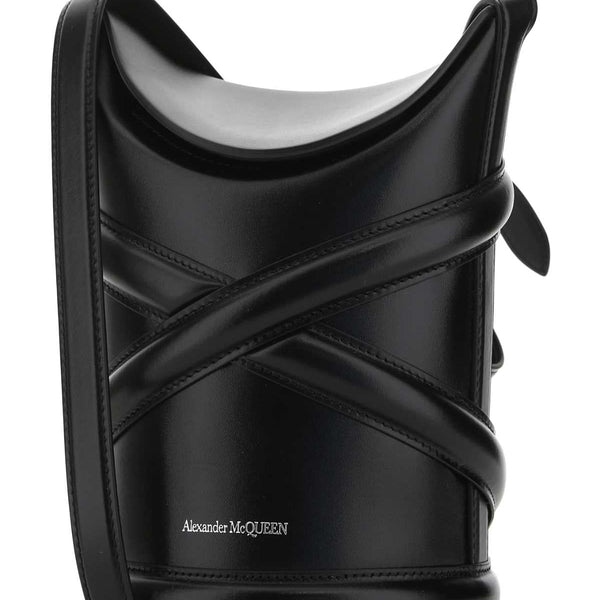 Alexander Mcqueen Women Black Leather The Curve Bucket Bag