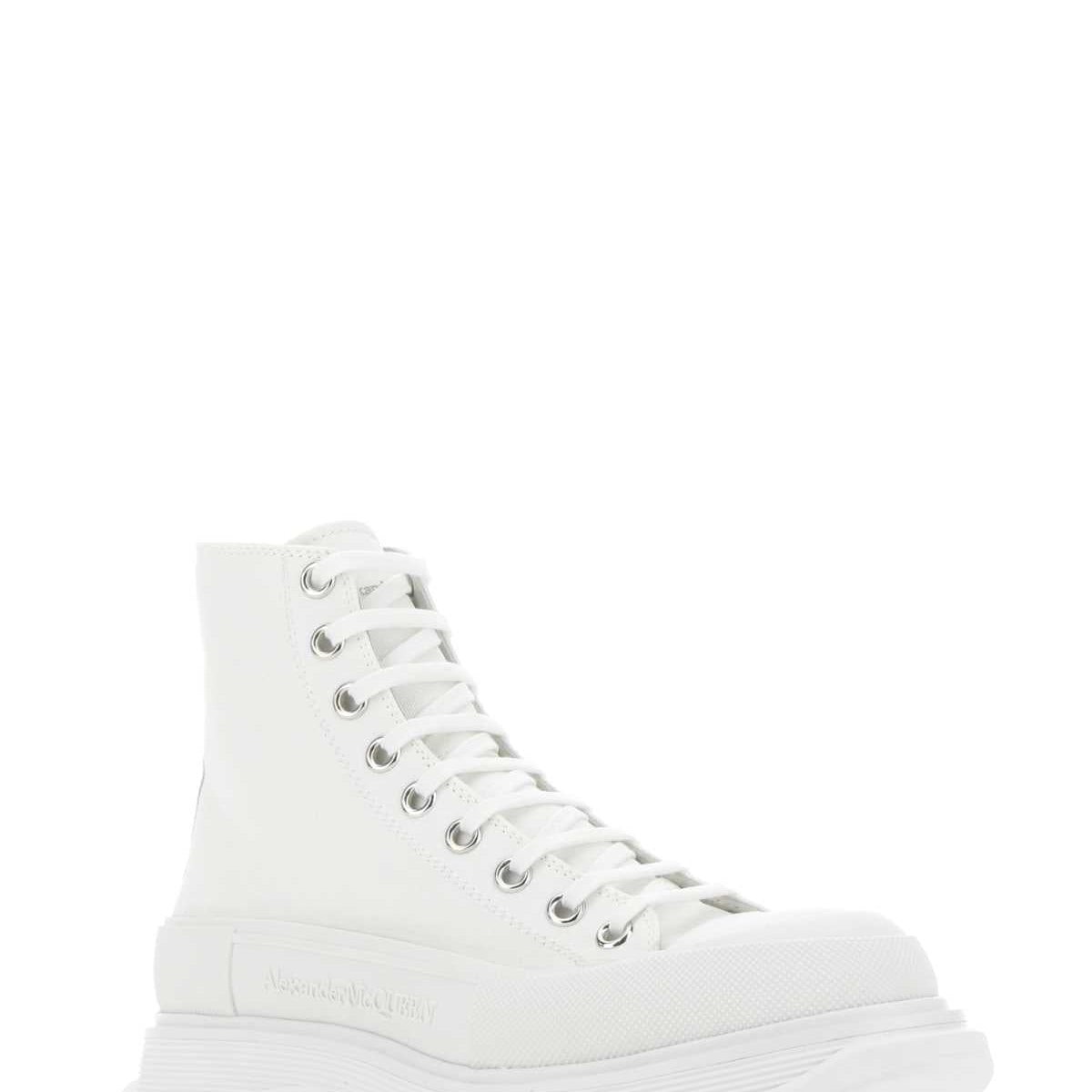 Alexander Mcqueen Men White Canvas Canvas Sack Sneakers