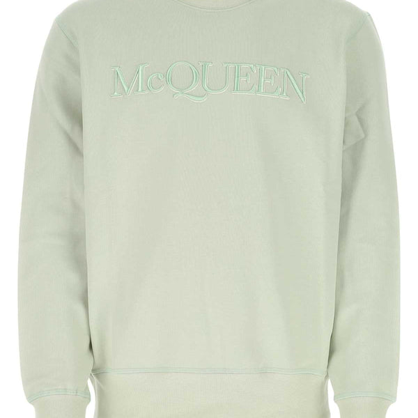 Alexander Mcqueen Men Pastel Green Cotton Sweatshirt