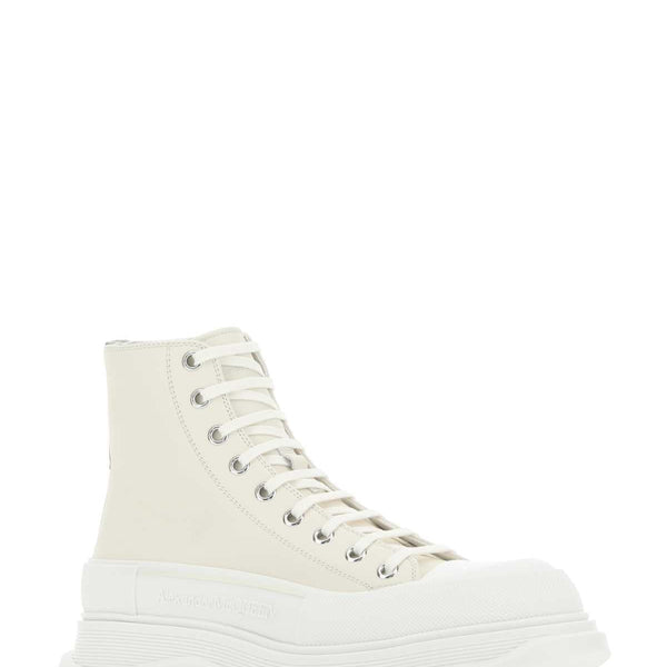 Alexander Mcqueen Men Sand Leather Tread Slick Sneakers