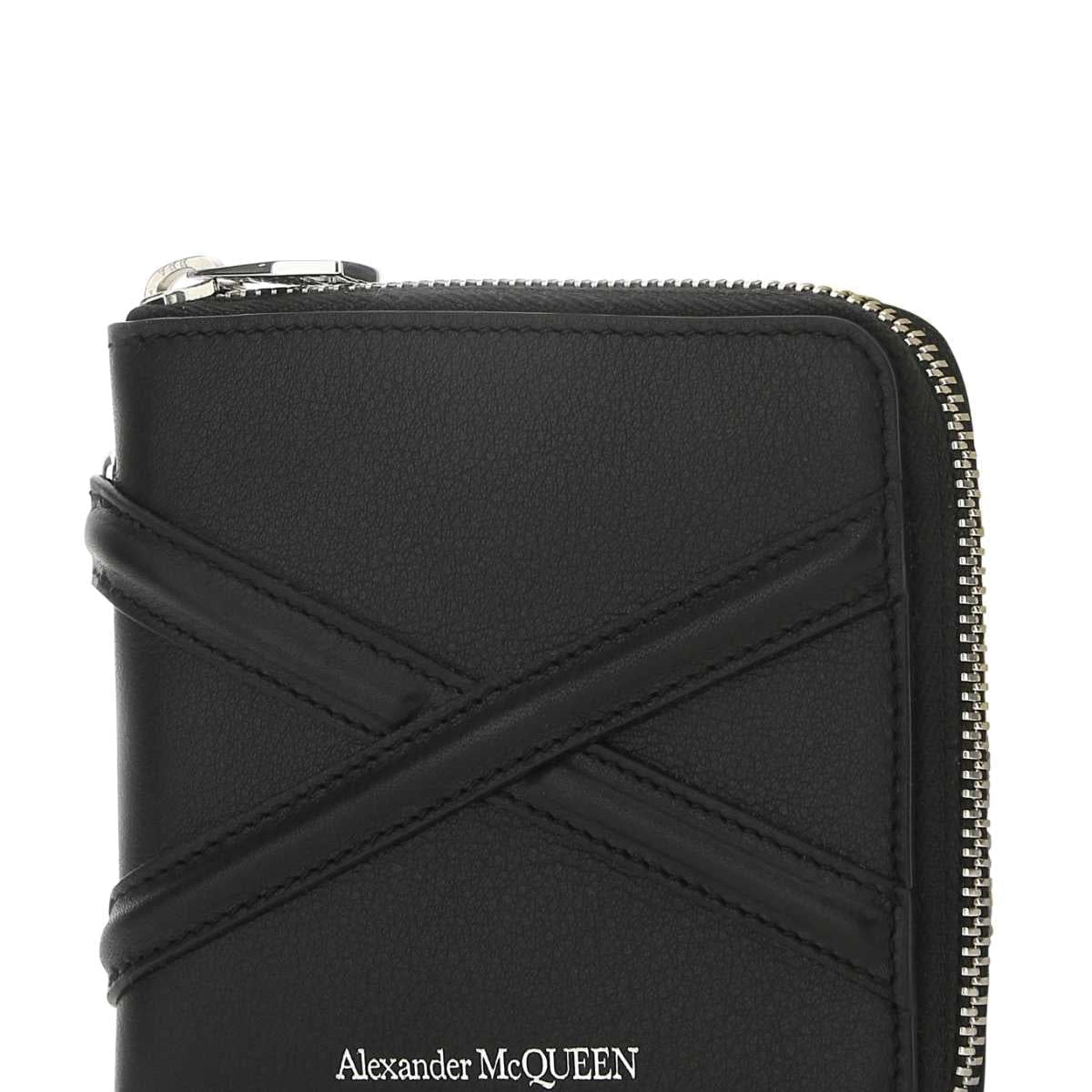 Alexander Mcqueen Men Black Leather Wallet