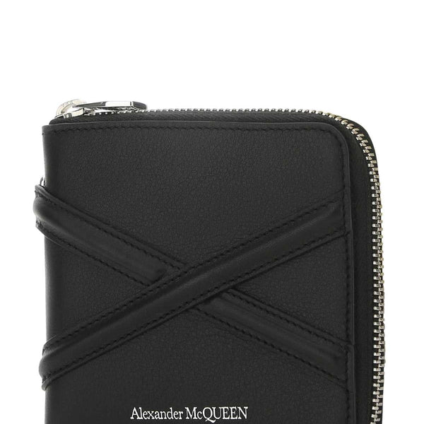 Alexander Mcqueen Men Black Leather Wallet