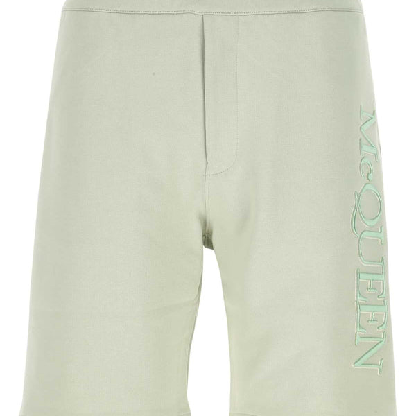 Alexander Mcqueen Men Pastel Green Cotton Bermuda Shorts