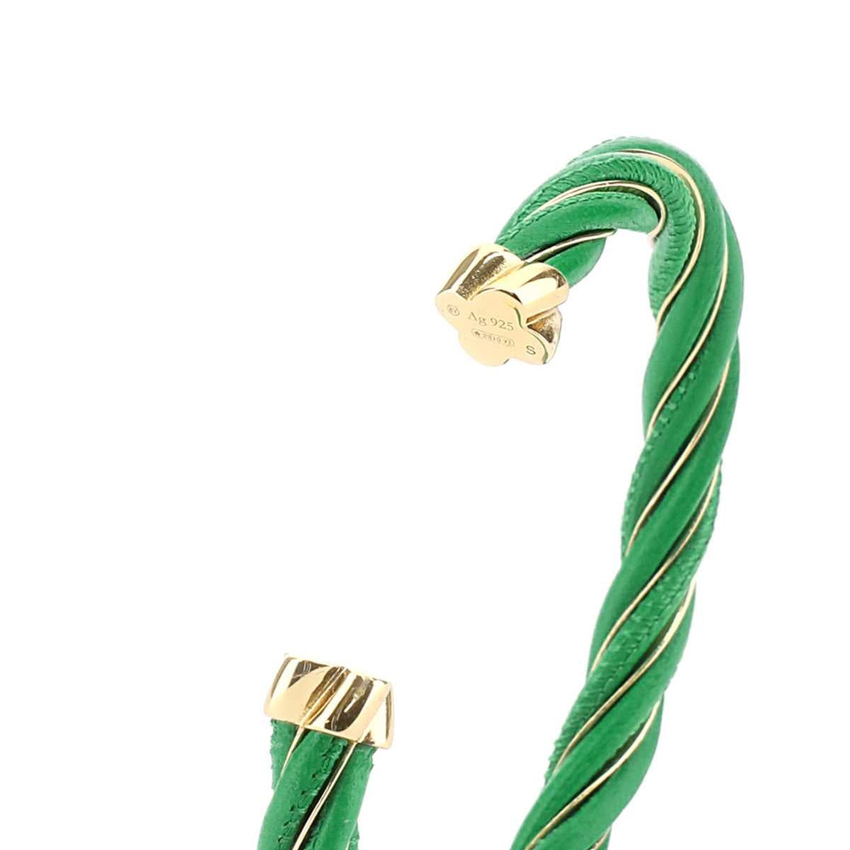 Bottega Veneta Women Grass Green Nappa Leather Twist Bracelet