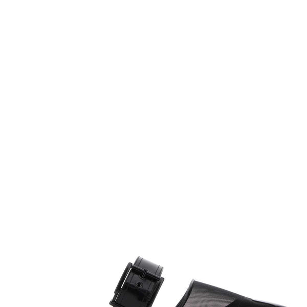 Alexander Mcqueen Women Black Mesh And Leather Punk Slippers