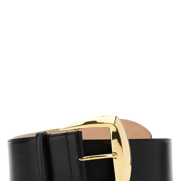 Alexander Mcqueen Women Black Leather Belt