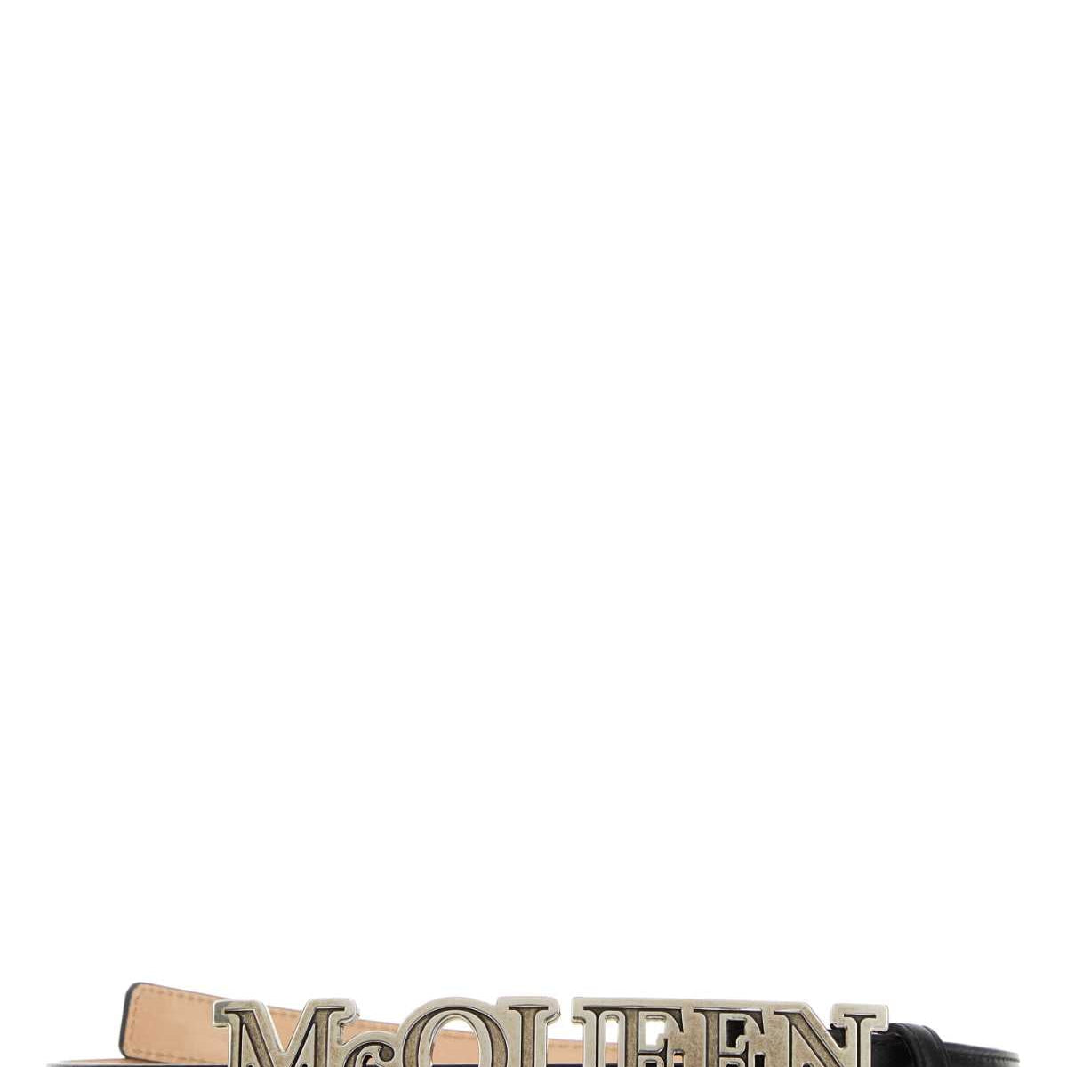 Alexander Mcqueen Men Black Leather Belt