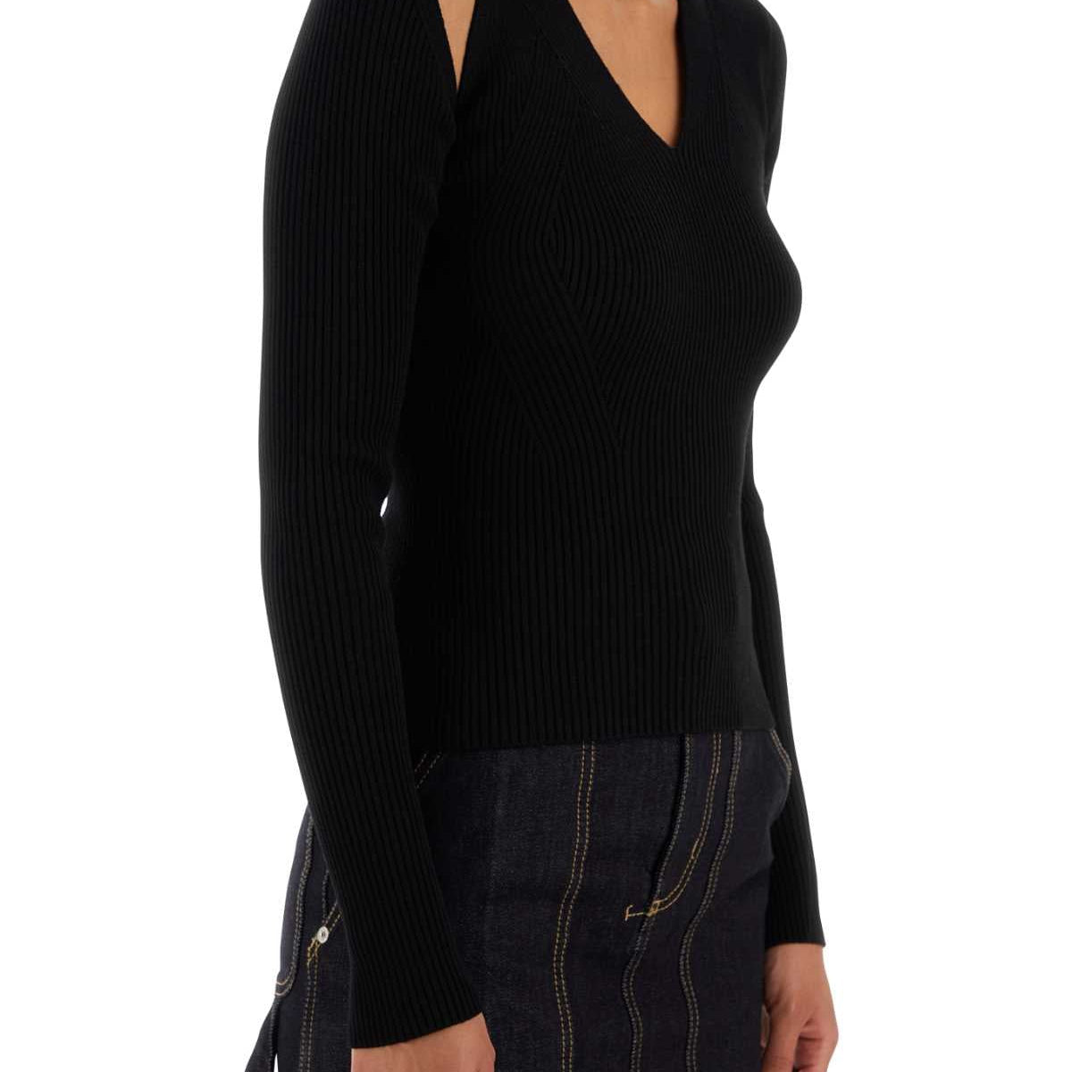 Alexander Mcqueen Women Black Wool Blend Sweater