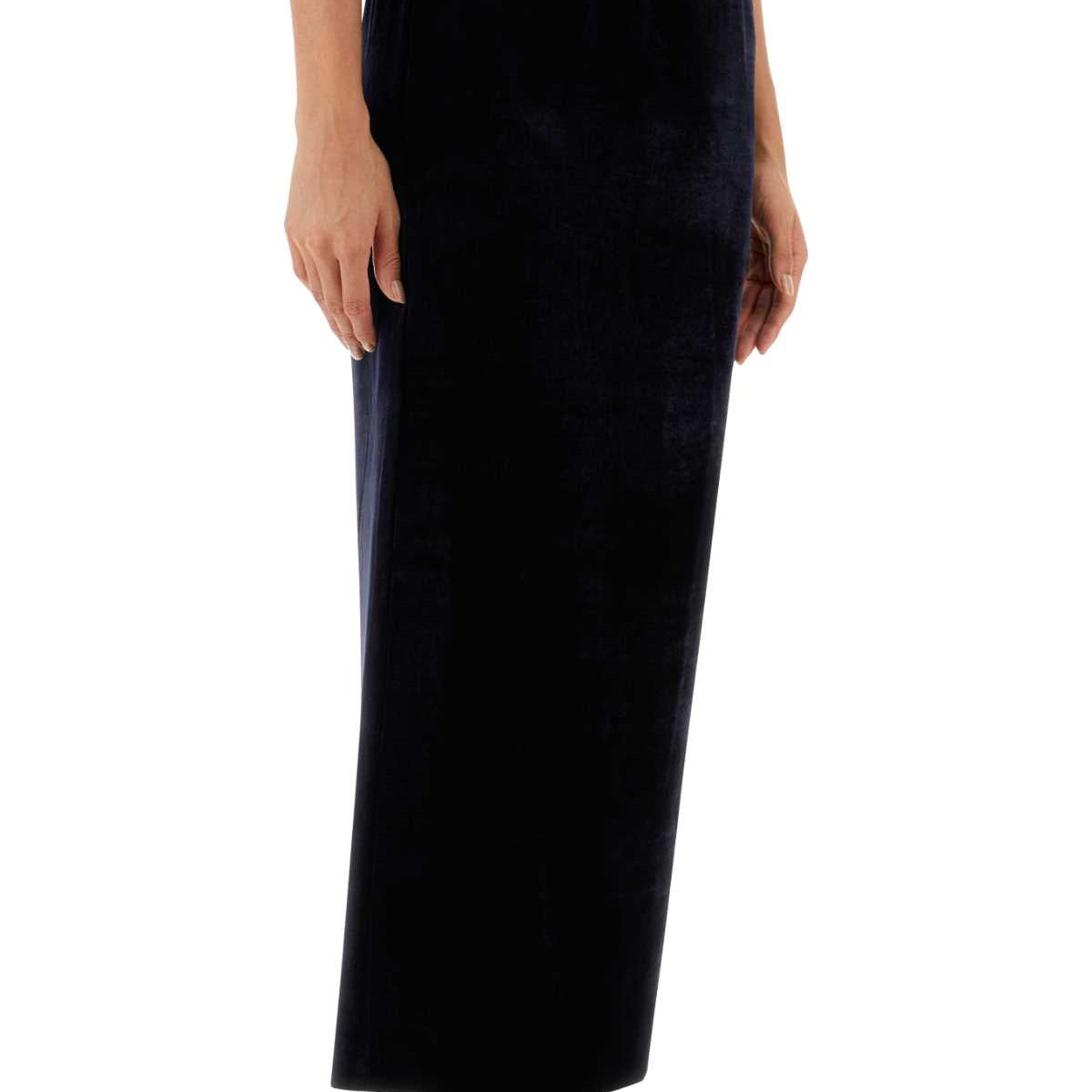 Fendi Women Midnight Blue Velvet Skirt