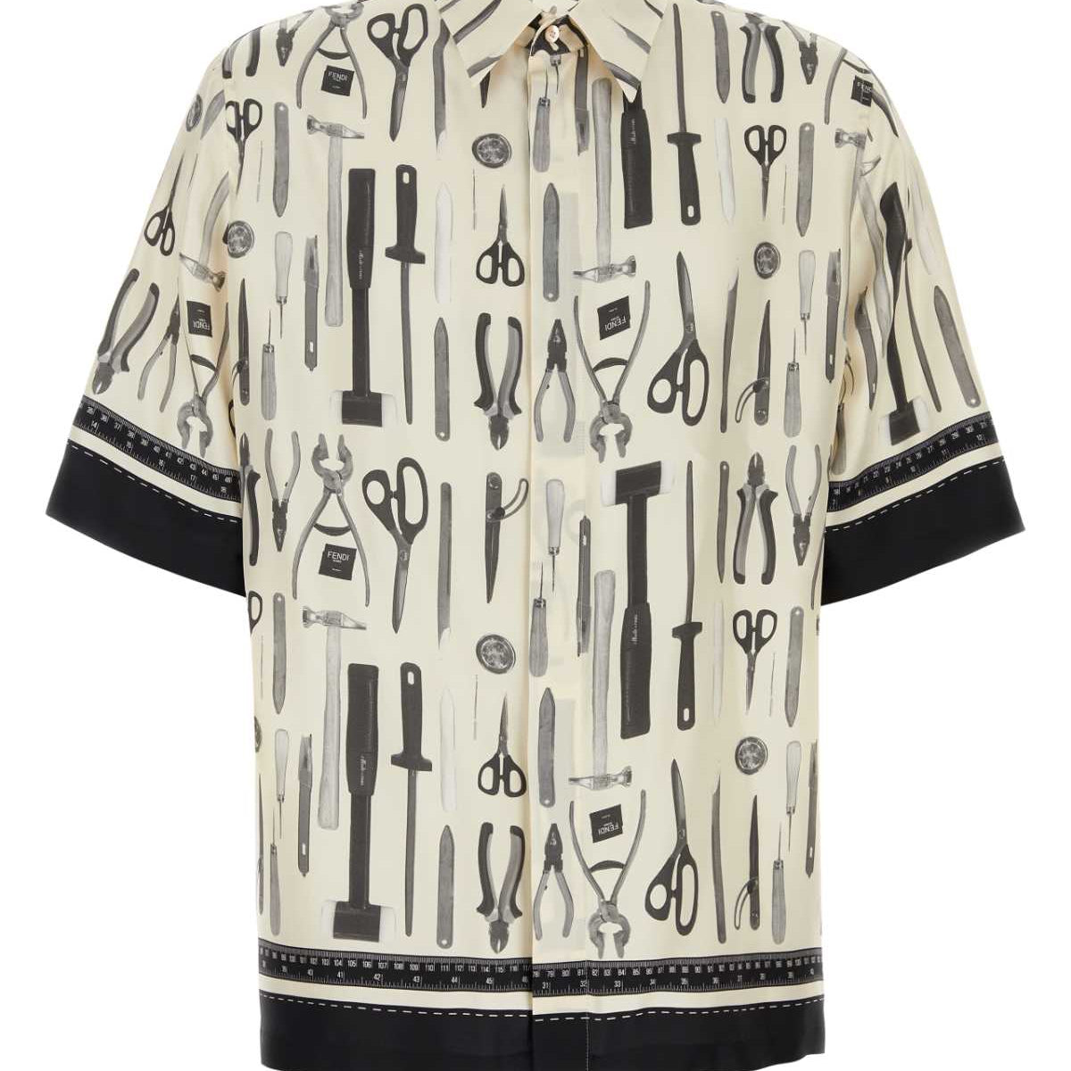 Fendi Men Printed Silk Shirt