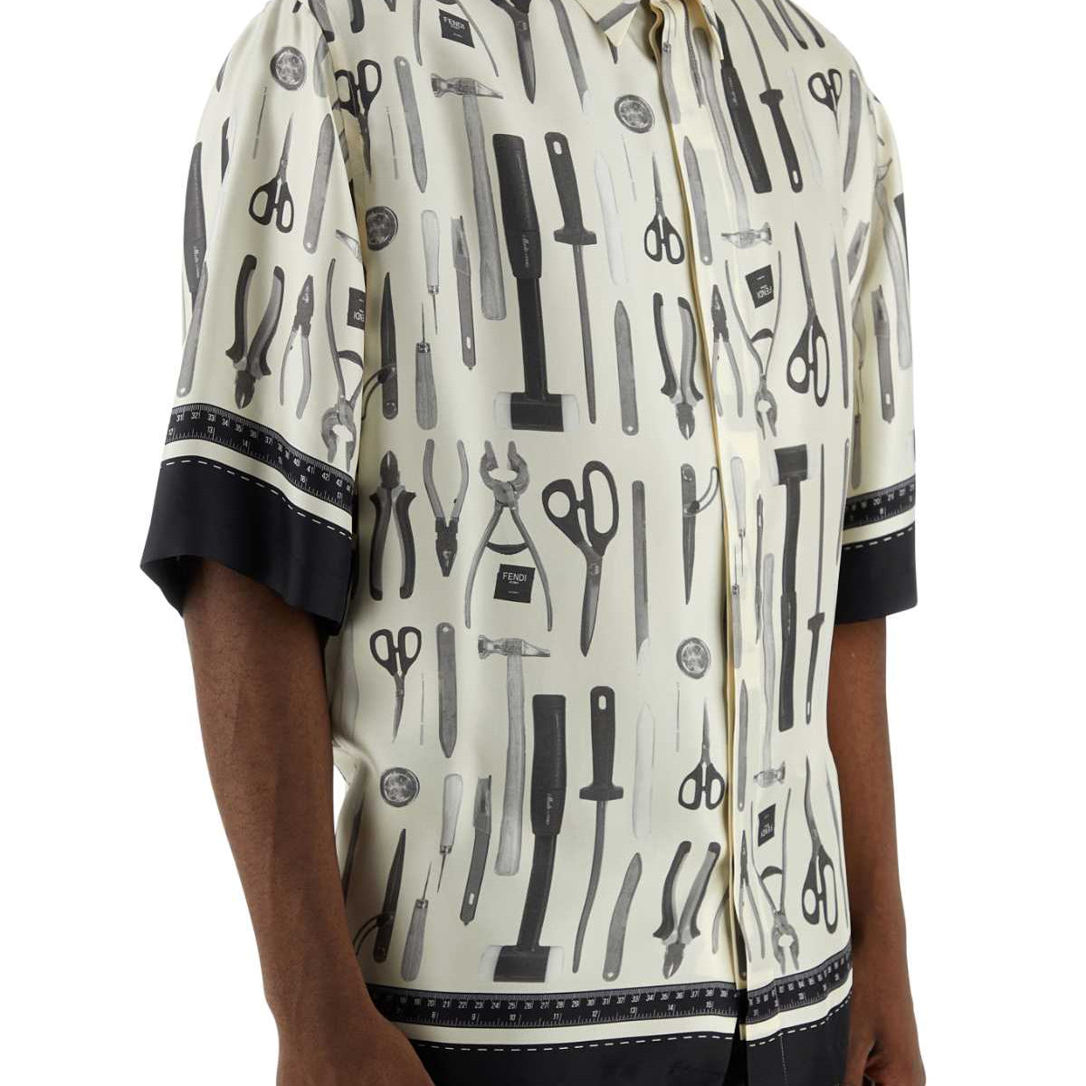 Fendi Men Printed Silk Shirt