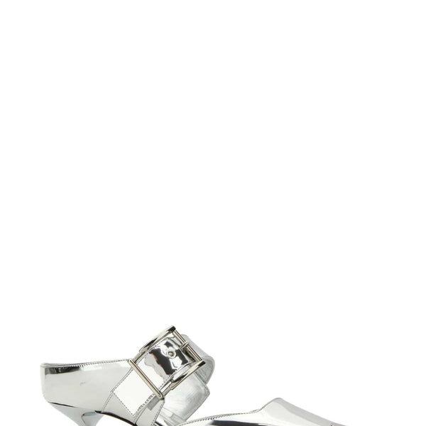 Alexander Mcqueen Women Silver Leather Punk Pumps