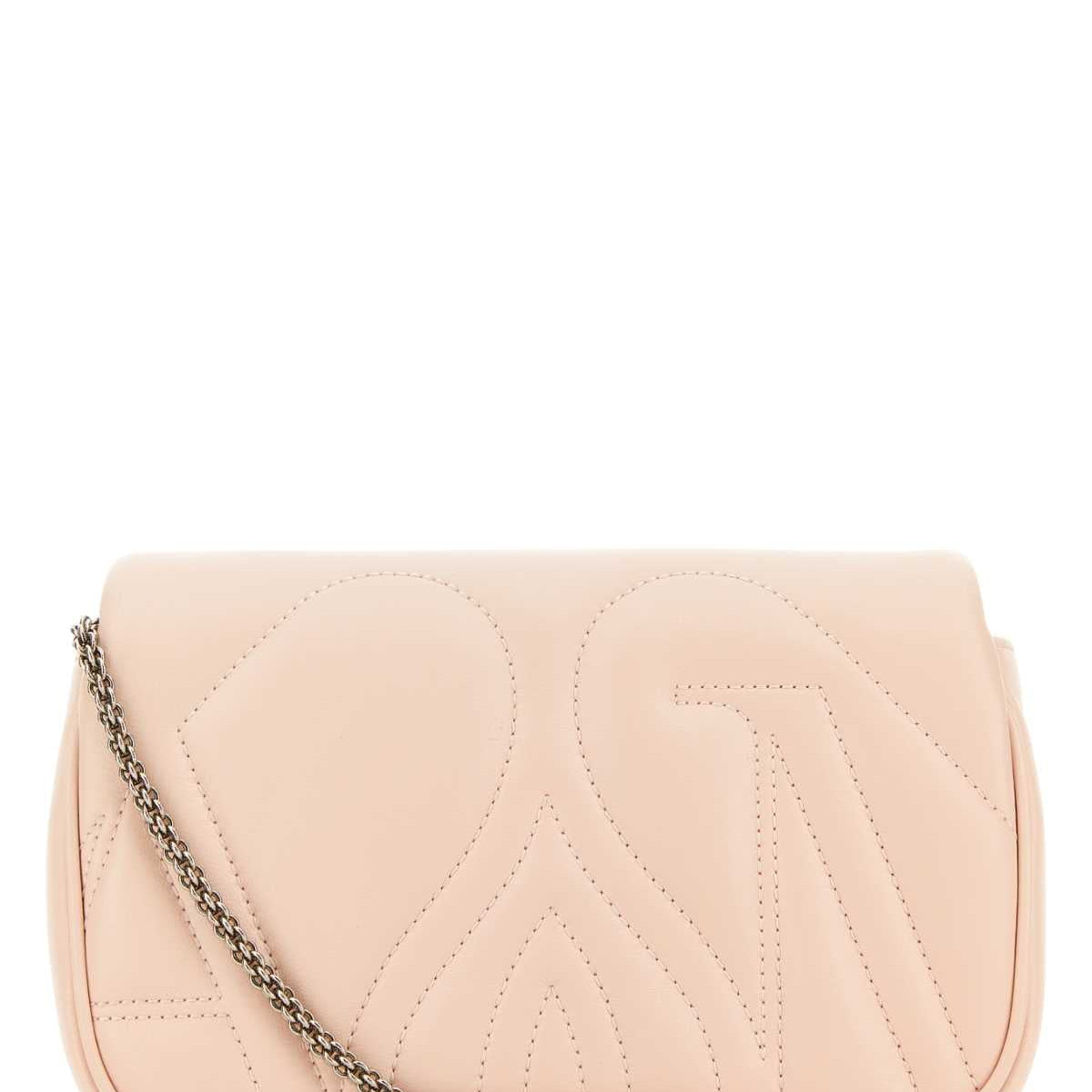 Alexander Mcqueen Women Pastel Pink Leather Mini Seal Clutch