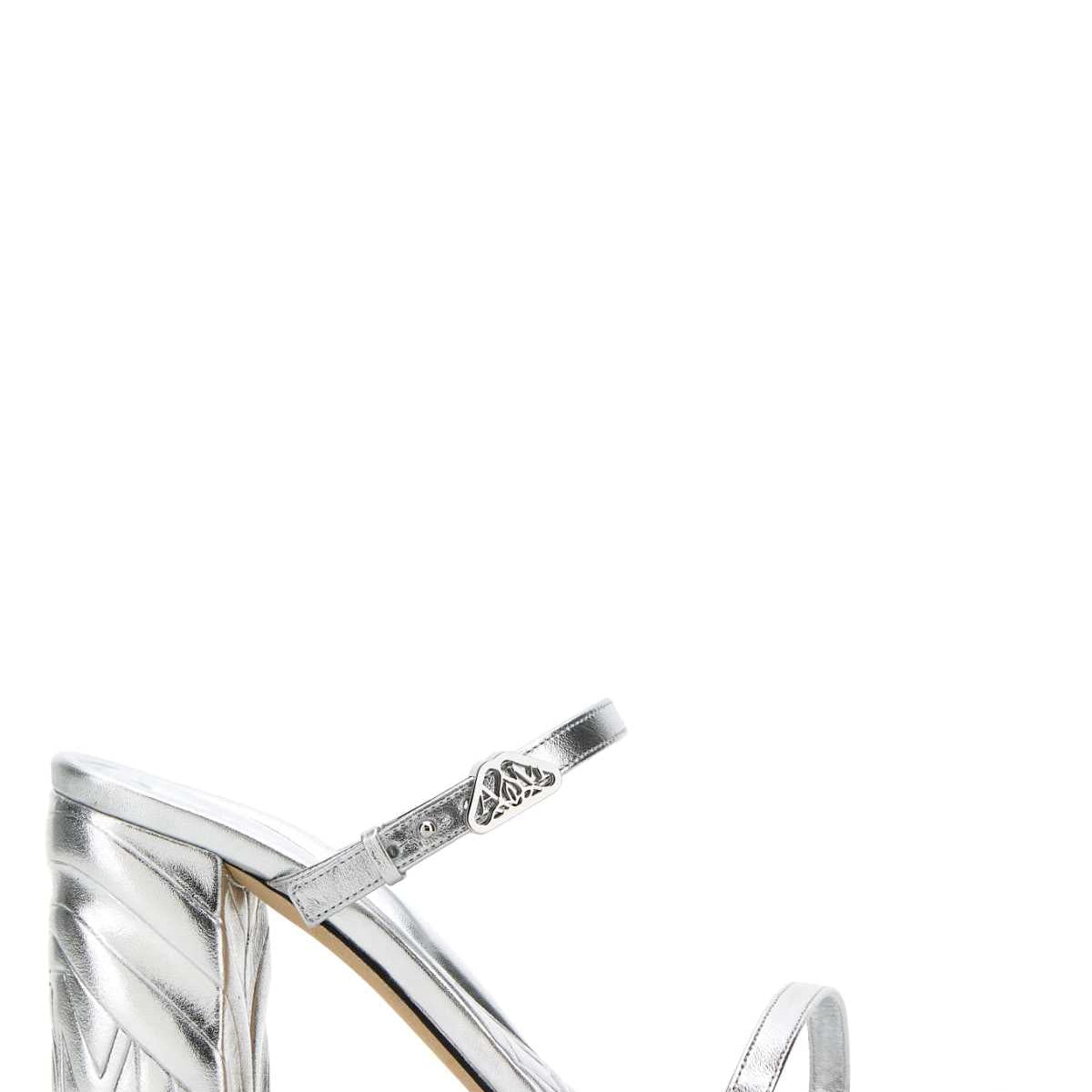 Alexander Mcqueen Women Silver Leather Seal Mules
