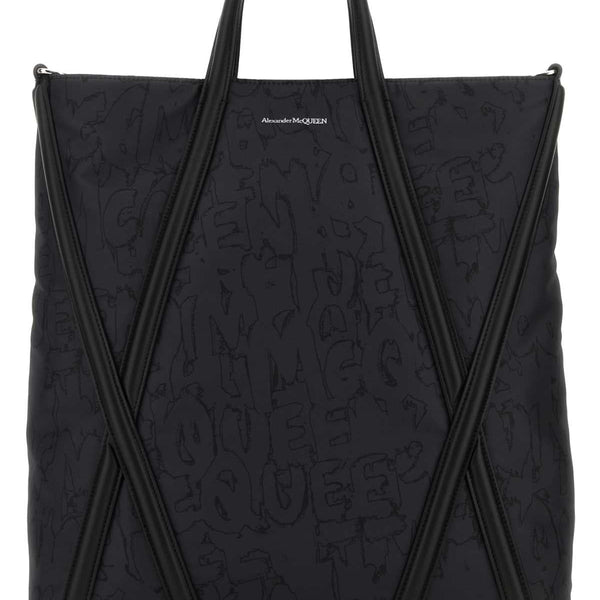 Alexander Mcqueen Men Black Nylon The Harness Shopping Bag