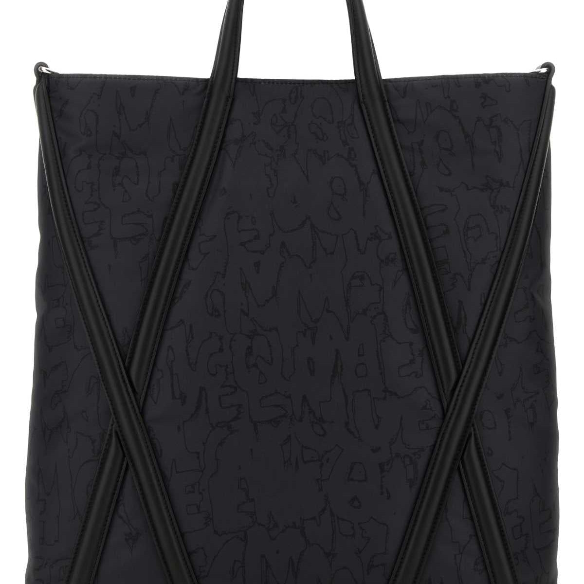 Alexander Mcqueen Men Black Nylon The Harness Shopping Bag