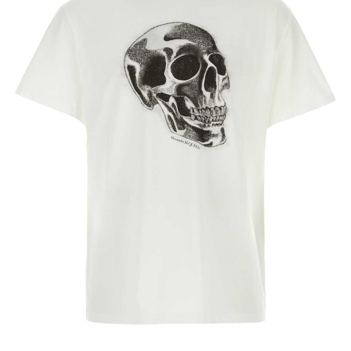 Alexander Mcqueen Men White Cotton T-Shirt