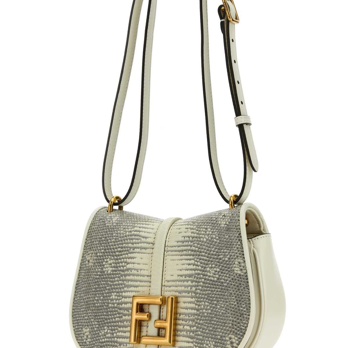 Fendi Women White Leather Mini C Mon Crossbody Bag
